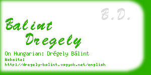 balint dregely business card